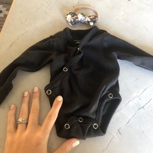 Loved baby black onesie